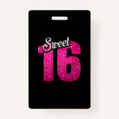 Badge Cute Sweet 16 Anniversaire VIP All Access Pass (Dos)