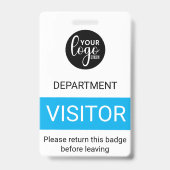 Badge d'accès Code Couleur Visiteur Logo Simple Bl (Avant)