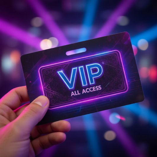 Badge d'accès total Neon VIP
