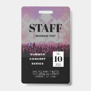 Badge d'accès tout public pour le personnel person