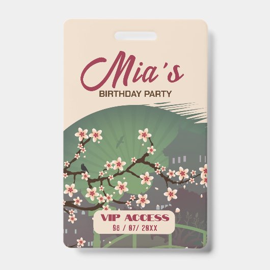 Badge d'accès VIP à la fête d'anniversaire (Avant)