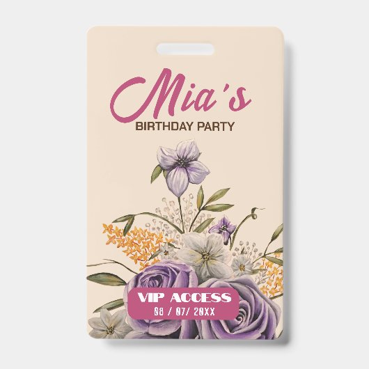 Badge d'accès VIP à la fête d'anniversaire (Avant)