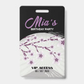 Badge d'accès VIP à la fête d'anniversaire (Arrière)