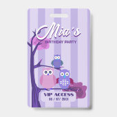 Badge d'accès VIP à la fête d'anniversaire (Arrière)