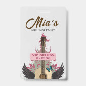Badge d'accès VIP à la fête d'anniversaire (Arrière)