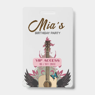 Badge d'accès VIP à la fête d'anniversaire