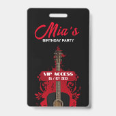 Badge d'accès VIP à la fête d'anniversaire (Arrière)