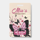 Badge d'accès VIP à la fête d'anniversaire (Arrière)