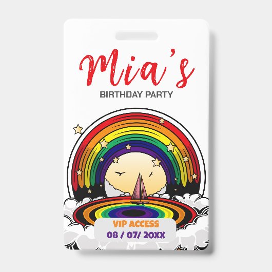 Badge d'accès VIP à la fête d'anniversaire (Avant)