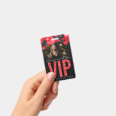 Badge d'accès VIP personnalisable noir et rouge (À main)
