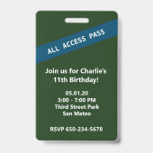 Badge d'accès VIP pour l'anniversaire sur le terra (Arrière)