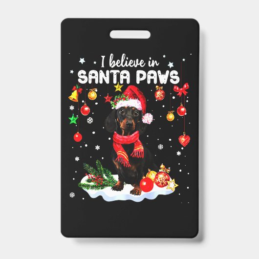 Badge Dachshund Cute Christmas (Avant)