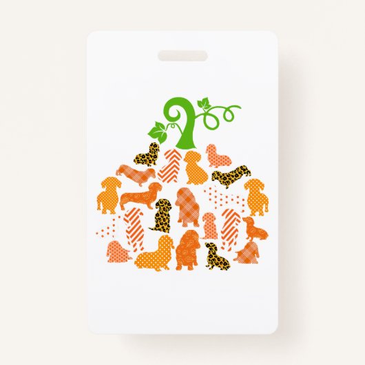 Badge Dachshund The Weenie Witch Tarot Citrouille Hallo (Devant)