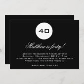 Badge d'âge noir et blanc Invitation d'anniversair (Devant / Derrière)