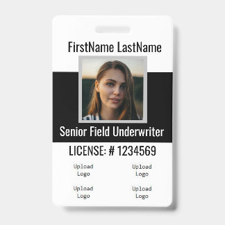 Badge d'agent d'assurance avant et arrière identiq