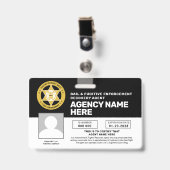 BADGE D'AGENT DE RÉCUPÉRATION DE CAUTION ET DE FUG (Avant avec clip)