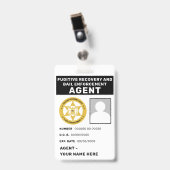 Badge d'AGENT DE RÉCUPÉRATION DE FUGITIF ET DE RÉC (Avant avec clip)