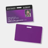 Badge d'agent secret espion - VIOLET (Avant & arrière)