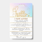 Badge d'alerte Autisme Identifiant Autistique (Avant)