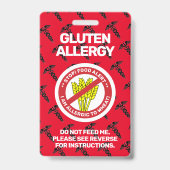 Badge d'alerte rouge pour allergie alimentaire au  (Front)
