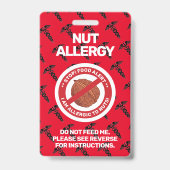 Badge d'alerte rouge pour allergie alimentaire aux (Face)