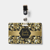 Badge Damas noir et or (Avant avec clip)