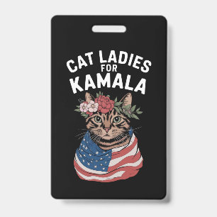 Badge Dames aux chats pour Kamala Dame aux chats Harris