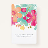 Badge Dames Identification florale Identification plasti (Dos)