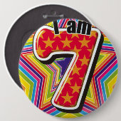 Badge d'anniversaire - J'ai 7 ans (Devant & derrière)