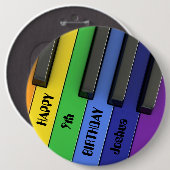 Badge d'anniversaire personnalisé - Piano d'annive (Devant & derrière)