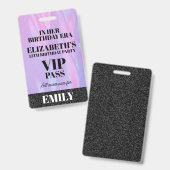 Badge Dans son âge d'anniversaire VIP PASS Custom Party (Front & Back)