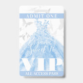 Badge Danse Papillon Bleu Argent Passage VIP 16 ans (Arrière)