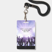 Badge Danse violette moderne fête d'anniversaire (Dos avec cordon)