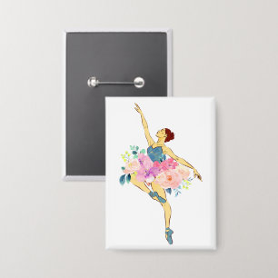 Badge Danseuse de ballet Danseuse Ballerine Fleur Floral