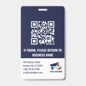 Badge Dark Blue Cyber Security Shield Employee ID (Arrière)