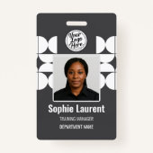 Badge Dark Gray White Geometric Modern Company Security (Devant)