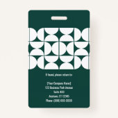 Badge Dark Green Abstract Shapes Business Staff Pass ID (Dos)