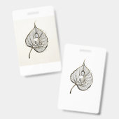 Badge d'art de méditation de feuille paisible (Avant & arrière)