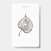Badge d'art de méditation de feuille paisible (Arrière)