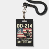Badge DD-214 C'est une chose de vétéran que vous ne comp (Avant avec lanière)