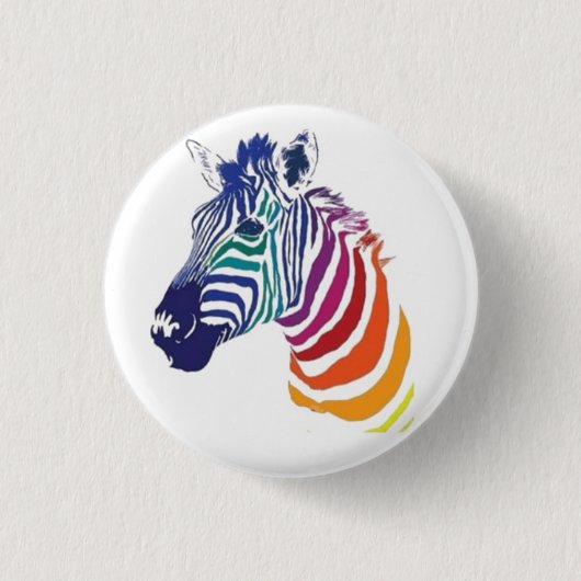 Badge de 1,25 po - Rainbow Zebra (Devant)