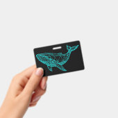 Badge de baleine géométrique futuriste (Manuel / portable)