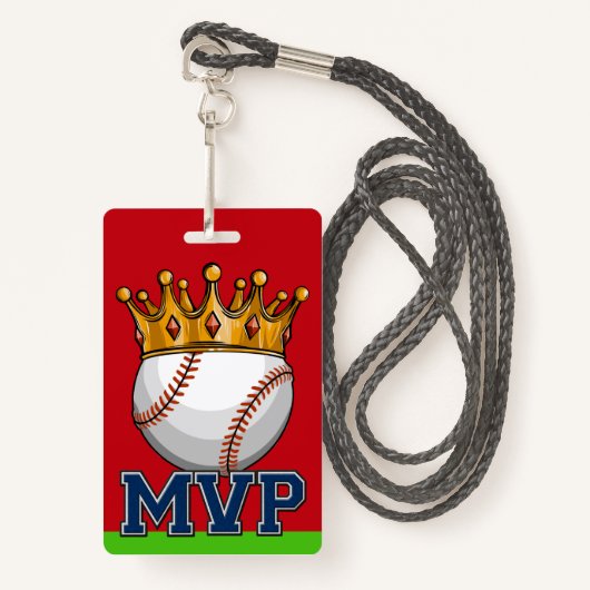 Badge de bannière de baseball MVP (Devant avec lanière)
