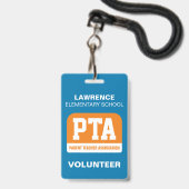 Badge de bénévole de l'association des parents d'é (Avant avec lanière)