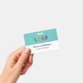 Badge de bénévole en plastique PVC avec logo perso (Manuel / portable)