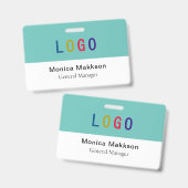 Badge de bénévole en plastique PVC avec logo perso (Avant & arrière)