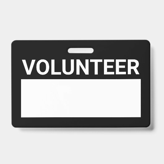 Badge de bénévole vide noir (Avant)