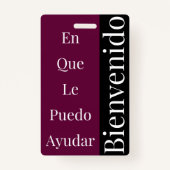 Badge de bienvenue (Dos)