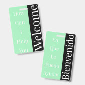 Badge de bienvenue (Avant & arrière)