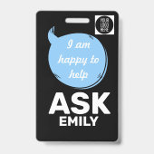 Badge de brassard de bénévole pour bulle de texte  (Arrière)